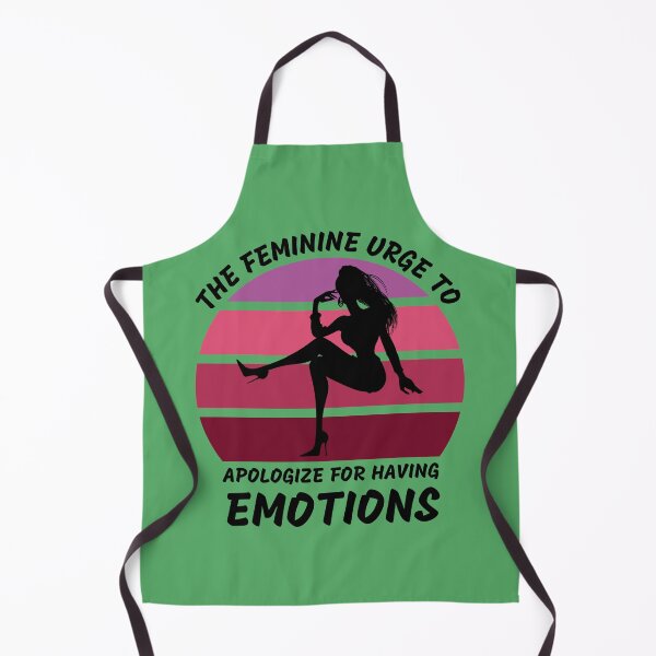 Item preview, The Feminine Urge To Apologize For Having Emotions Pink Retro Sunset In Green designed and sold by LuckyKermit.