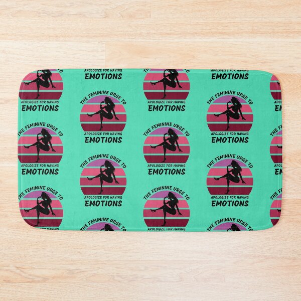 Item preview, The Feminine Urge To Apologize For Having Emotions Pink Retro Sunset In Blue designed and sold by LuckyKermit.