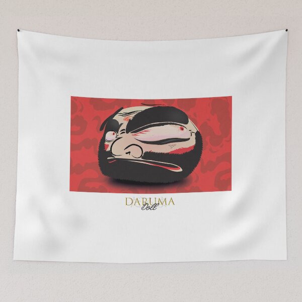 Item preview, Daruma Doll (達磨), Japanese Illustration, Traditional Talisman #01 designed and sold by Printyourspirit.