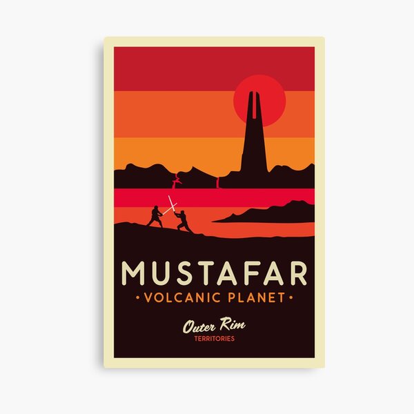 Vista previa del artículo con la obra «Póster Mustafar: Planeta volcánico», diseñado y vendido por magrodanny.