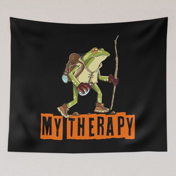 Item preview, My therapy Hiking - Funny Frog designed and sold by christinecather.