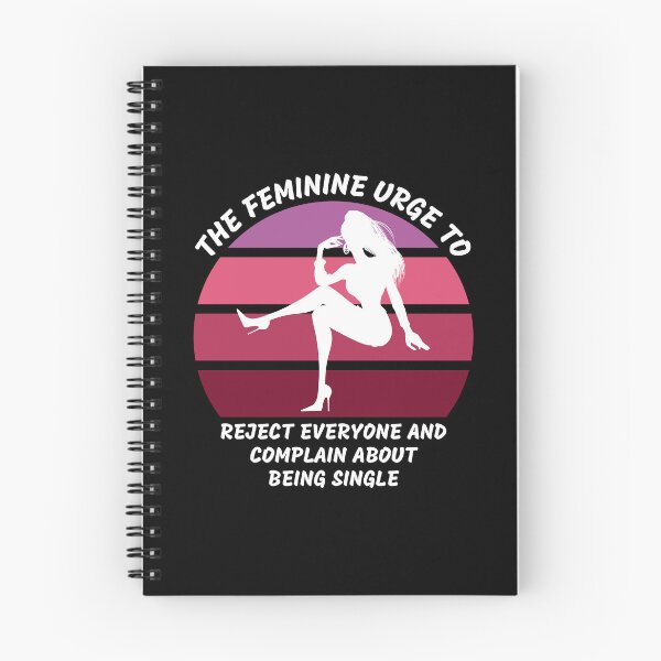 Item preview, The Feminine Urge To Reject Everyone And Complain About Being Single Pink Retro Sunset In Black designed and sold by LuckyKermit.