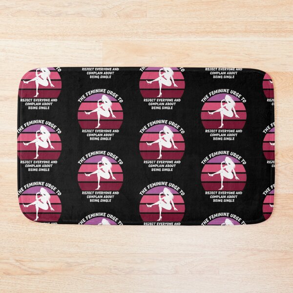 Item preview, The Feminine Urge To Reject Everyone And Complain About Being Single Pink Retro Sunset In Black designed and sold by LuckyKermit.