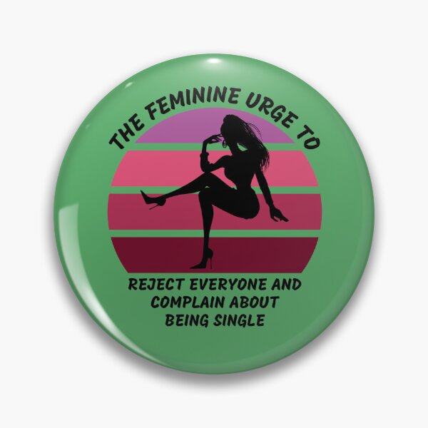 Item preview, The Feminine Urge To Reject Everyone And Complain About Being Single Pink Retro Sunset In Green designed and sold by LuckyKermit.