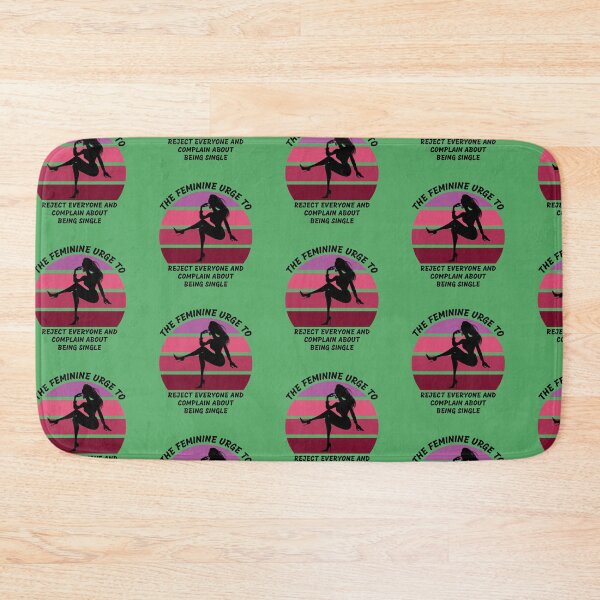 Item preview, The Feminine Urge To Reject Everyone And Complain About Being Single Pink Retro Sunset In Green designed and sold by LuckyKermit.