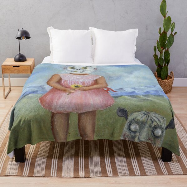 Item preview, Vintage Frida Kahlo day of the dead painting art designed and sold by Vintage Designs +.