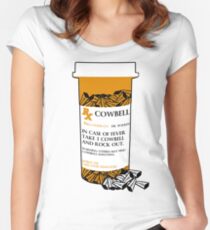 Prescription for Cowbell (outlined) Fitted Scoop T-Shirt