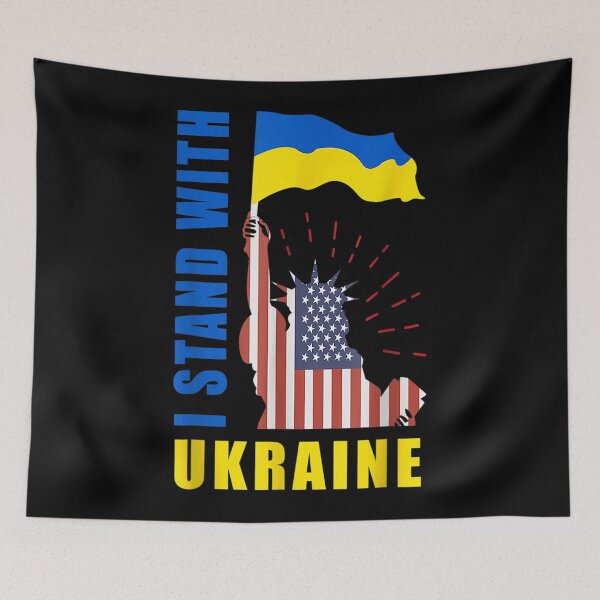 Item preview, America for Ukraine - Proud Ukrainian American Flag designed and sold by LisaForHim.