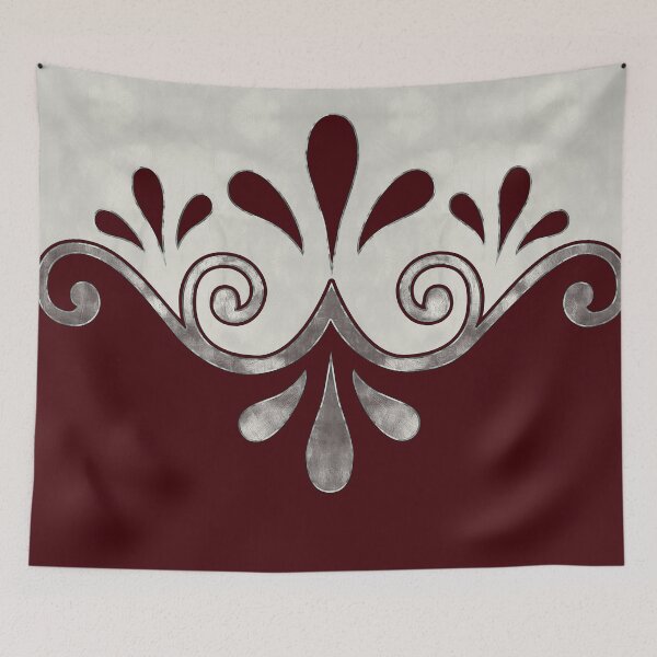 Aperçu de l'œuvre Abstract ornamental shape in burgundy and silver créée et vendue par Svitac.