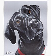 Black lab labrador retriever Art by Lee H Keller Poster