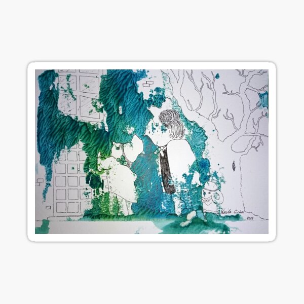 Lost home of childhood by Laila Cichos Sticker