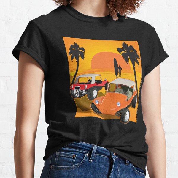 Two Manx Dune Buggies at Sunset with Surfer Classic T-Shirt