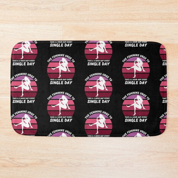 Item preview, The Feminine Urge To Take A 3 Hour Nap Every Day Pink Retro Sunset In Black designed and sold by LuckyKermit.