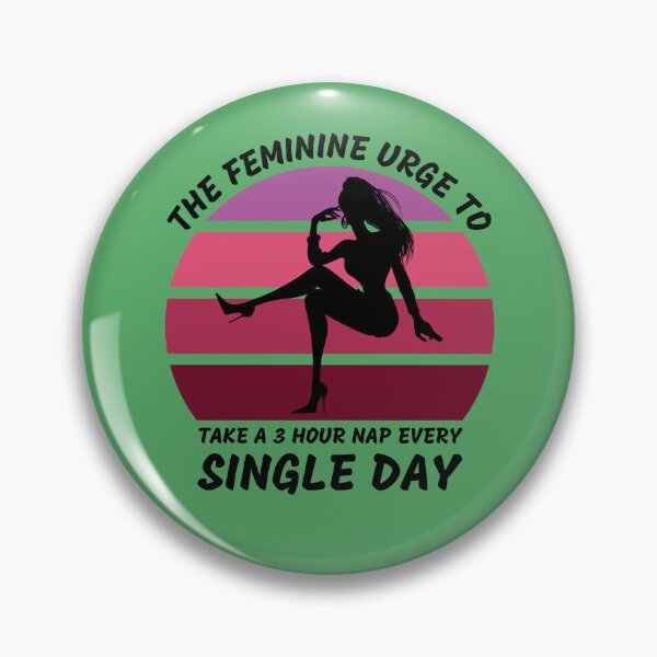 Item preview, The Feminine Urge To Take A 3 Hour Nap Every Day Pink Retro Sunset In Green designed and sold by LuckyKermit.