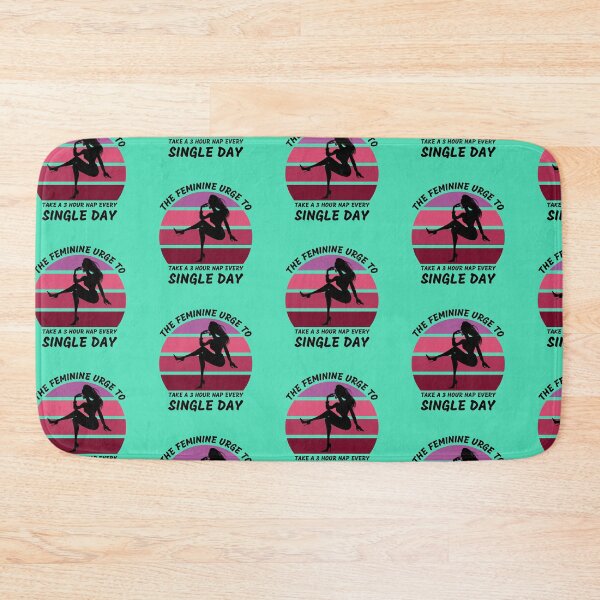 Item preview, The Feminine Urge To Take A 3 Hour Nap Every Day Pink Retro Sunset In Blue designed and sold by LuckyKermit.