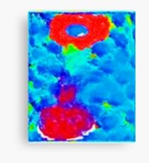 Red Flower Blue Vase Canvas Print