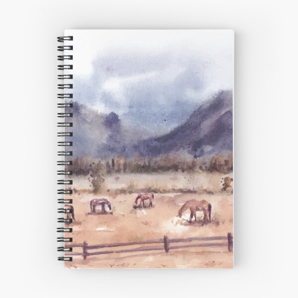 Item preview, Horses In Spring Nature Landscape Watercolor designed and sold by Yorda Creative.