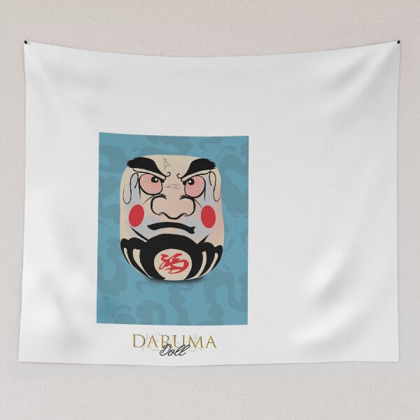Item preview, Daruma Doll (達磨), Japanese Illustration, Traditional Talisman #01 designed and sold by Printyourspirit.