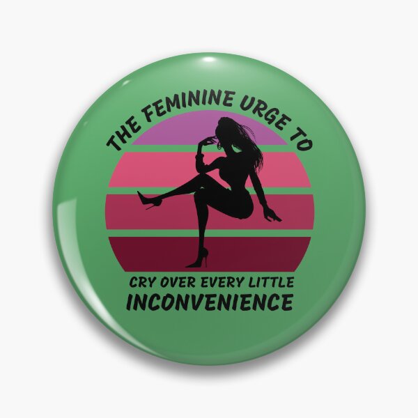 Item preview, The Feminine Urge To Cry Over Every Little Inconvenience Pink Retro Sunset In Green designed and sold by LuckyKermit.