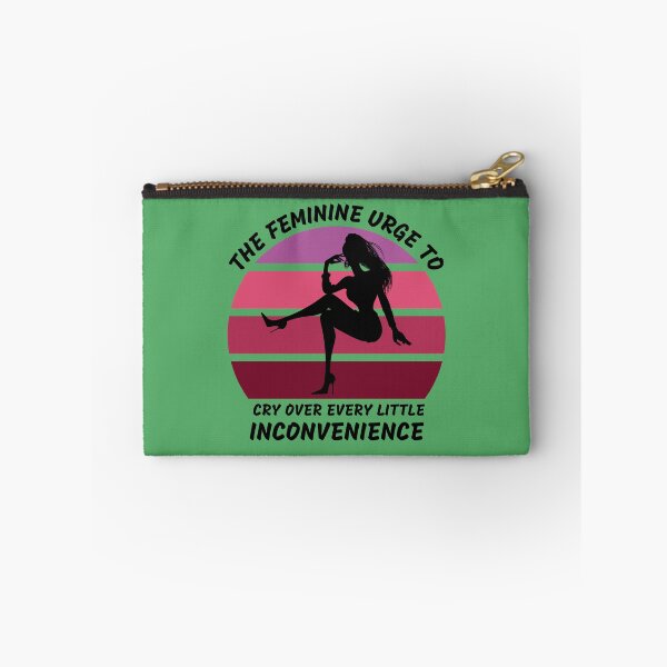 Item preview, The Feminine Urge To Cry Over Every Little Inconvenience Pink Retro Sunset In Green designed and sold by LuckyKermit.