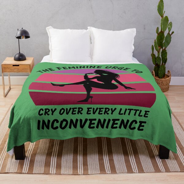 Item preview, The Feminine Urge To Cry Over Every Little Inconvenience Pink Retro Sunset In Green designed and sold by LuckyKermit.