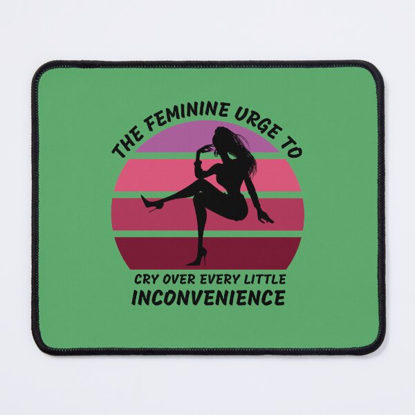Item preview, The Feminine Urge To Cry Over Every Little Inconvenience Pink Retro Sunset In Green designed and sold by LuckyKermit.