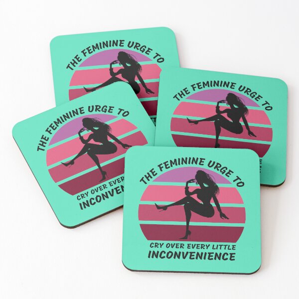 Item preview, The Feminine Urge To Cry Over Every Little Inconvenience Pink Retro Sunset In Blue designed and sold by LuckyKermit.