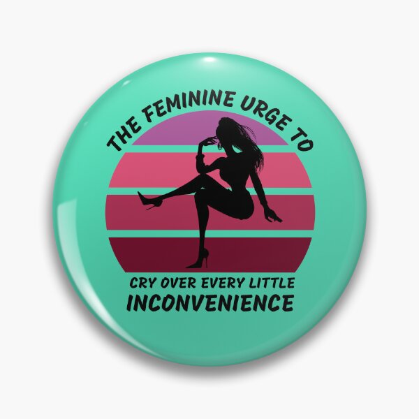 Item preview, The Feminine Urge To Cry Over Every Little Inconvenience Pink Retro Sunset In Blue designed and sold by LuckyKermit.