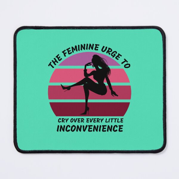 Item preview, The Feminine Urge To Cry Over Every Little Inconvenience Pink Retro Sunset In Blue designed and sold by LuckyKermit.