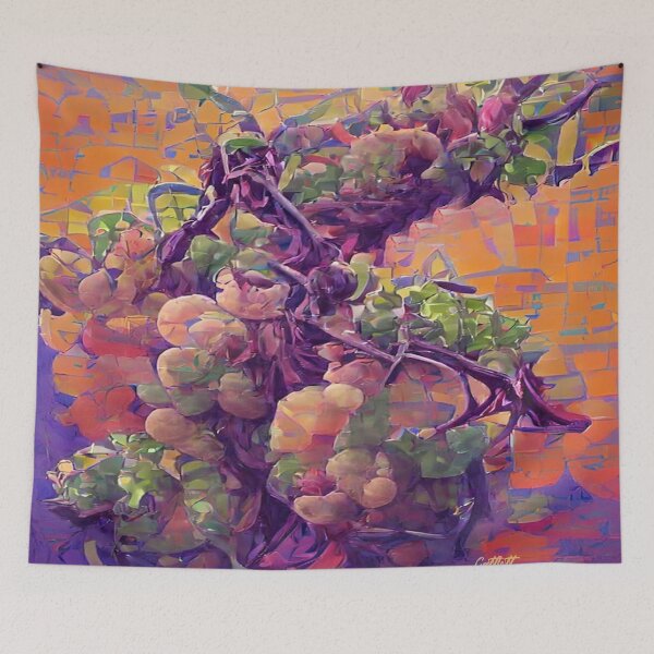 Item preview, Impressionist Grapes - Fauvist Wine Painting - Vino - Wine designed and sold by CattlettArt.