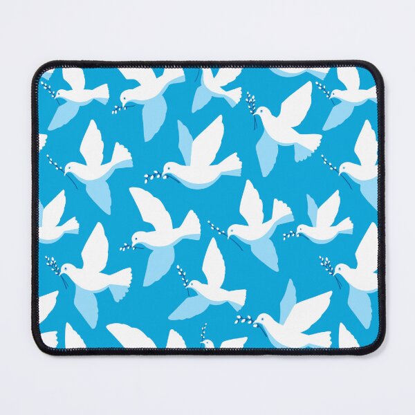 Item preview, No War! seamless pattern with doves with Pussy Willow branches, peace protection illustration designed and sold by Irina Ivanova.