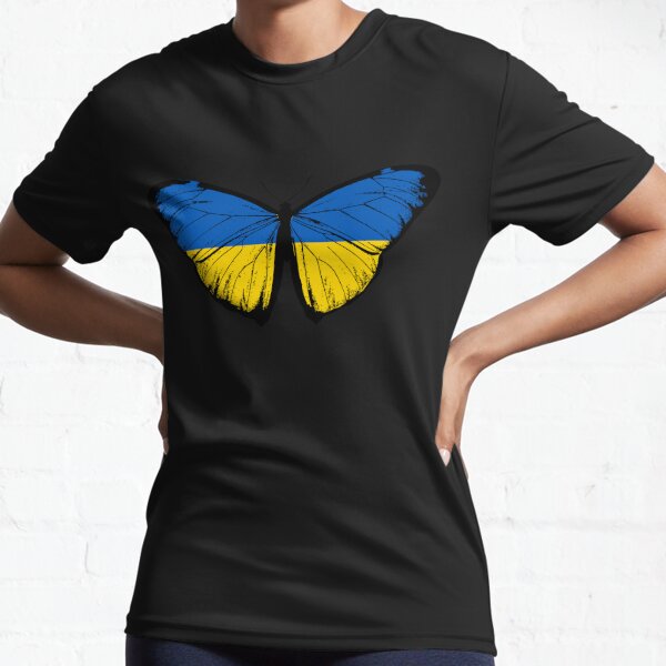 Pray for Ukraine Ukraine Flag Butterfly Moth Vintage - I stand with Ukraine Active T-Shirt