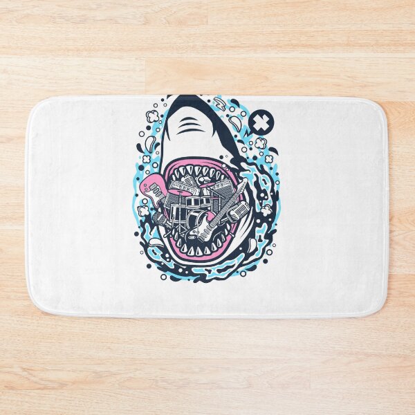 Item preview, Shark Rock; shark eating, sea, sea, ocean, shark, fish, eating, funny, water, animal, marine life, nature, save the sharks, save the planet, save the ocean, bycatch, conspiracy at sea, designed and sold by AnimalsByDaniel.