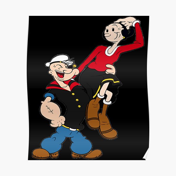 Popeye And Olive Oyl Classic Poster By Elainefaire Redbubble 5551