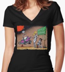 LOST IN SPACE Women's Fitted V-Neck T-Shirt