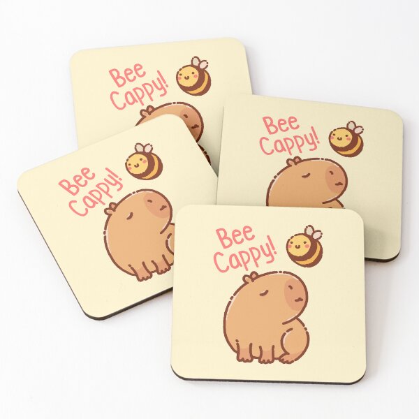 Item preview, Bee Cappy! Bee and capybara pun Be Happy! designed and sold by manydoodles.