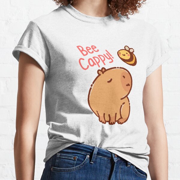 Item preview, Bee Cappy! Bee and capybara pun Be Happy! designed and sold by manydoodles.