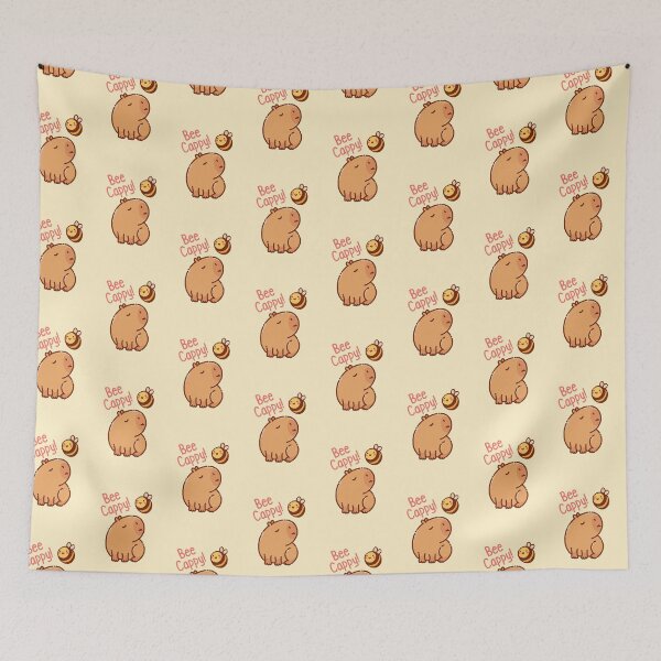 Item preview, Bee Cappy! Bee and capybara pun Be Happy! designed and sold by manydoodles.