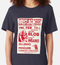 The Revolting Blob Wrestling Poster Slim Fit T-Shirt