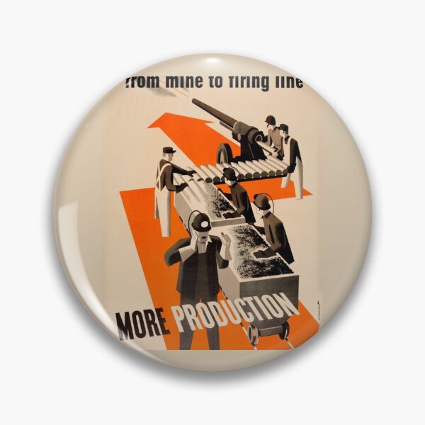 Item preview, From mine to firing line - More Production_quot_, USA WWII Propaganda , 1942 Graphic designed and sold by Suemontana886.
