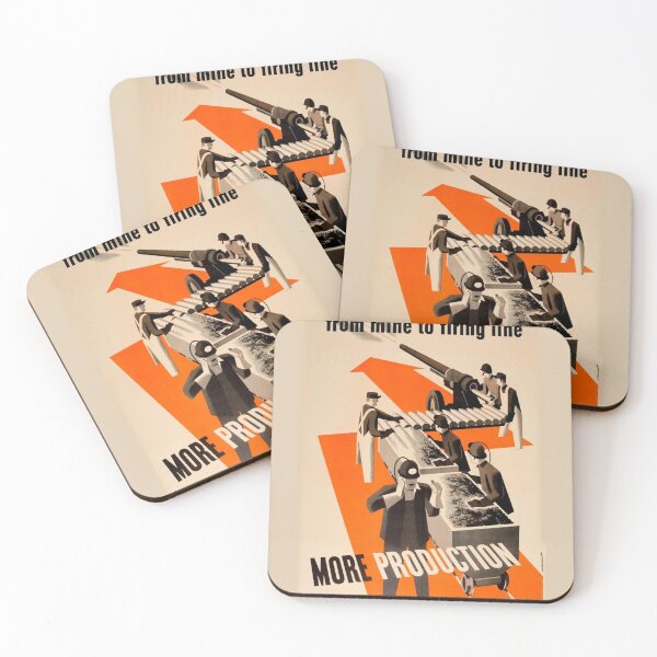 Item preview, From mine to firing line - More Production_quot_, USA WWII Propaganda , 1942 Graphic designed and sold by Suemontana886.