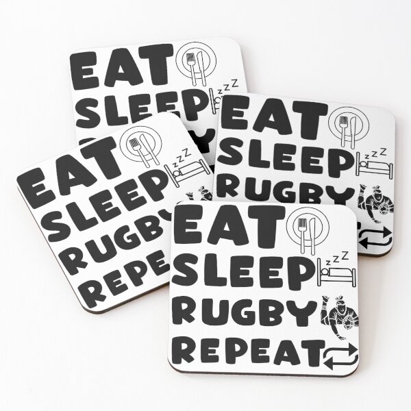 Item preview, eat sleep rugby  repeat  designed and sold by Anwar Lamimiche.