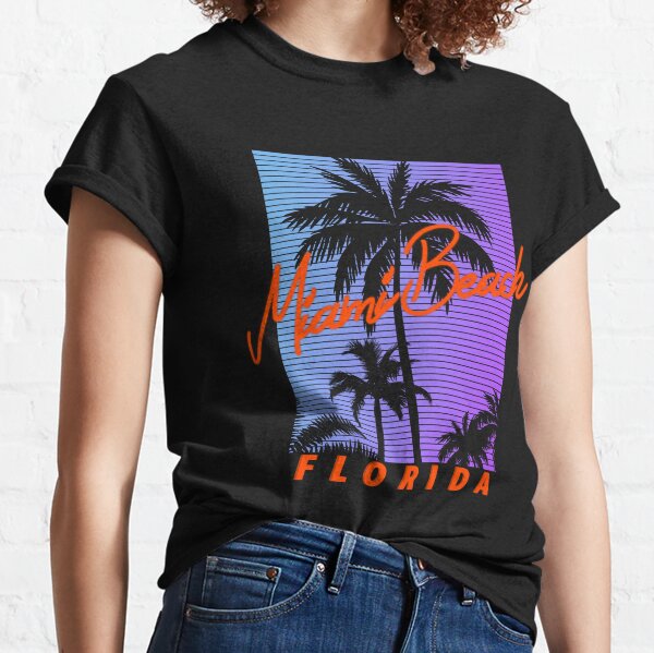  Miami Beach Florida Summer Time T-Shirt : Clothing