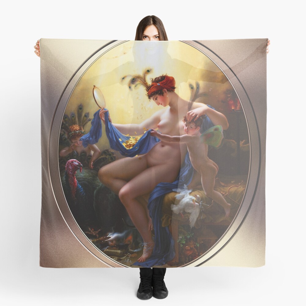 Portrait of Mlle. Lange as Danae by Anne-Louis Girodet de Roussy-Trioson Ladies Decorative Scarf