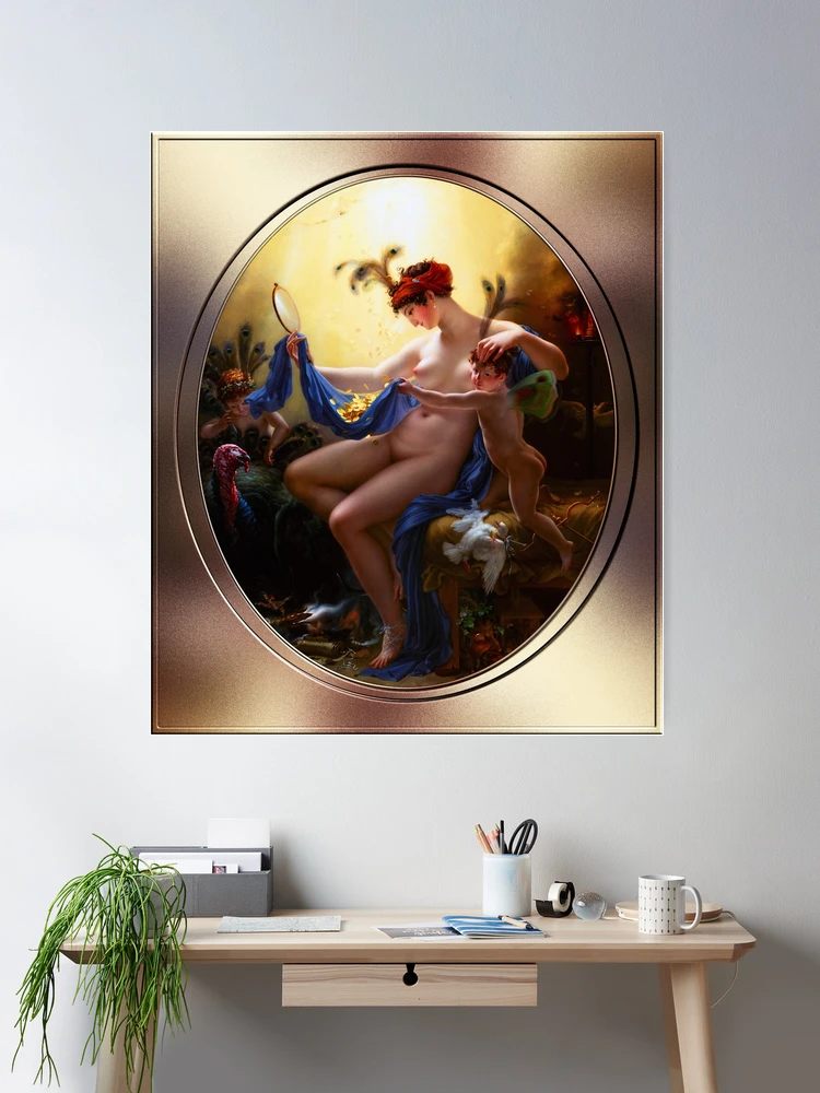 Portrait of Mlle. Lange as Danae by Anne-Louis Girodet de Roussy-Trioson Remastered Xzendor7 Reproductions Room Decor Poster Art Print