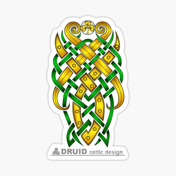 Gold shamrock celtic weave Sticker