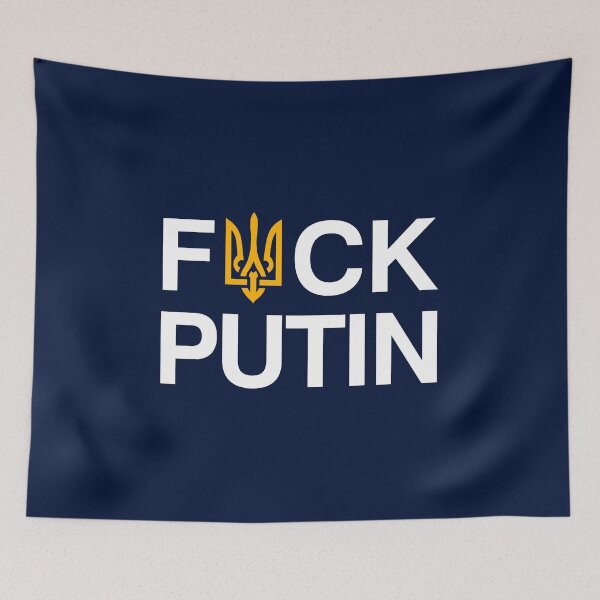 Item preview, Anti Putin, I Stand with Ukraine with Ukrainian Flag Trident  designed and sold by BootsBoots.