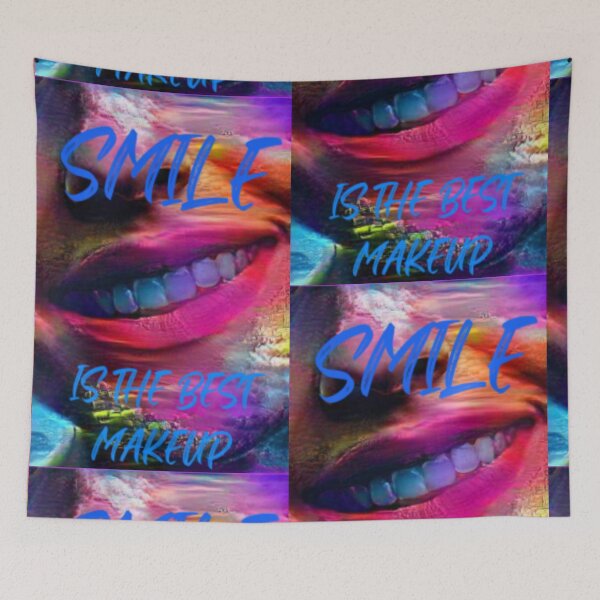 Item preview, Smile is the best make up with blue wording shown teeth designed and sold by Bekindtome.