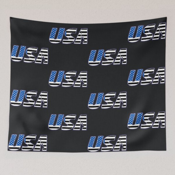 Item preview, USA American Flag Thin Blue Line designed and sold by fouzy.