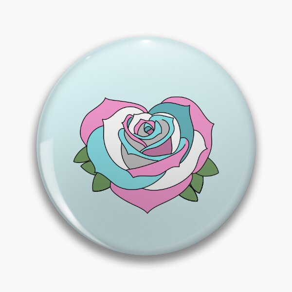 Aperçu de l'œuvre Coeur de rose de fierté transgenre créée et vendue par turnipturnip.